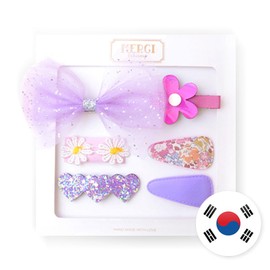 [Merciband] Bonita Purple hairclip gift set (6pcs/pack) all made in Korea. girl's gift set, snap clip, barretta clip, baby pin, children's hair accessory