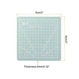 uxcell Self-Healing Cutting Mat, 3" x 3" Non-Slip Single Sided with Grid PVC Desk Mat for Crafting, Model Building Rotary Cutting Board Light Blue