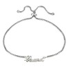 Hoops Loops Pulsera Ajustable de Plata de Ley con Acabado