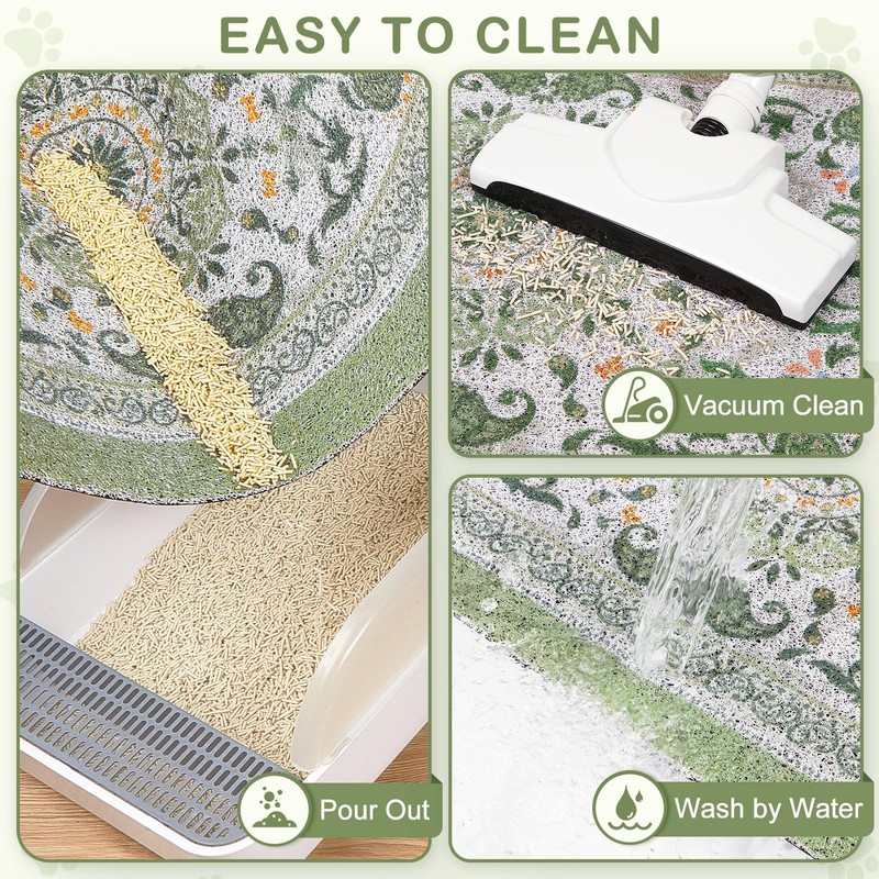 Unicorn Catcher Cat Litter Mat 24" x 15" Non-Slip Litter