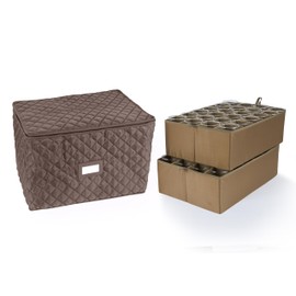 Covermates Keepsakes - Adjustable Glassware Storage - Padded Protection - ID Window - Stain Resistant - Machine Washable - China Storage, Bronze