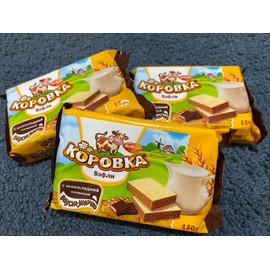Rot Front 3 Russian Wafers with Chocolate Filling , Вафли Коровка,  150g( 5.3oz) each😍