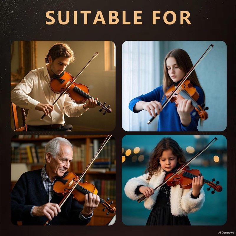 Acoustic Violin 4/4 Full Size Set,Beginner Violin for Adults Students