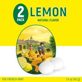 Les Anis de Flavigny Candy Mints, The French Mints, Vegan, Non-GMO, Made in France, Lemon Flavor, 40g Box, 2-Pack