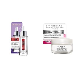 LOreal Paris Serum Facial Anti Arrugas Acido Hialuronico Revitalift LOreal Paris  Crema Hidratante Hidra Total 5, 50 ml                               