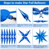 60 Pcs Star Foil Balloons Explosion 12 Point Cone Balloons