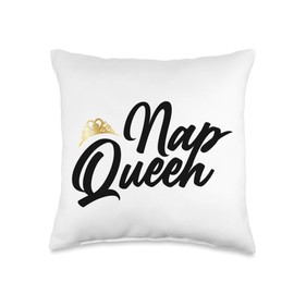 Nap Queen Sleep Quote Statement Saying Funny Novelty Gifts Throw Pillow