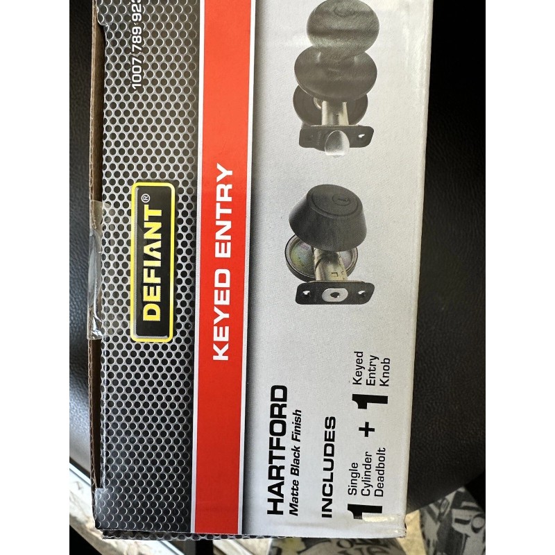 Defiant 🌟 Door & Deadbolt Matte Black Keyed The Same