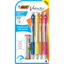 BIC Velocity Original Mechanical Pencil, Medium Point (0.7mm), 4-Count (Pack of 6)