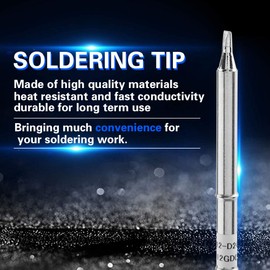 T12 Series Oxygen Free Copper Soldering Iron Tips, Temperature Range: 200℃~480℃ Max Power: 75W for FX-951 Soldering Stations (Pack of 10)