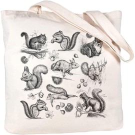 TRUMPETIC Squirrel Tote Bag, Squirrel Bag, Squirrel Tote, Wildlife Bag, Canvas Tote Bag, Wild Animal Tote Bag, Woodland Animal Esthetic Canvas Tote Bag for Women, Cute, Reusable Cotton Bags