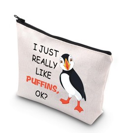 Puffins Gifts Puffin Bird Makeup Bag Puffin Bird Lover Gift Seabird Animal Lover Gift Puffin Bird Makeup Case I Just Really Like Puffins (Just Like PuffinsCA)