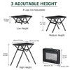 JiGiU Folding Camping Table Pinic Table Height Adjustable Foldable Table