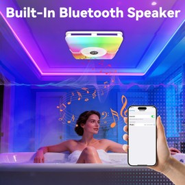 Ouayrhea Bluetooth Bathroom Exhaust Fan, Ceiling Ventilation Fan with Night Light,230 CFM Powerful Quiet Ventilation,Color Adjustable Color Lighting (3000K-6500K),with 7-Color RGB Ambient