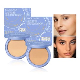 Sace Lady Base Maquillaje Polvo Compacto Fijador Matte 2pcs