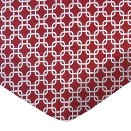 SheetWorld 100% Cotton Percale Crib Sheet Set 28 x 52, Burgundy Links, Inlcudes 1 Fitted, 1 Flat, 1 Toddler Pillow Case, Made in USA