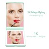 WOBSION Lighted Compact Mirror, Rechargeable Travel Makeup Mirror with Light,1x/3x