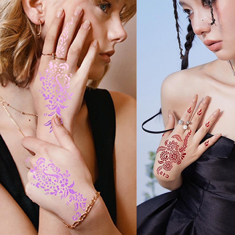 24 Sheets Henna Tattoo Stencils Kit for Hand, Indian Arabic