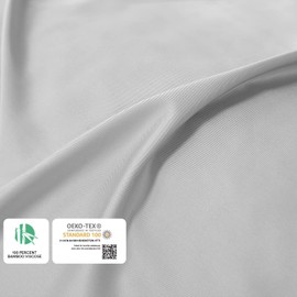 YnM Cooling Bed Sheet Set with 100 Percent Rayon Derived from Bamboo, 400TC Fabric with 1 Pillowcase and Flat Sheet, Deep Pocket Fit 19'', Silky-Soft & Sweat Wicking, 3 Piece (Twin, Light Grey)