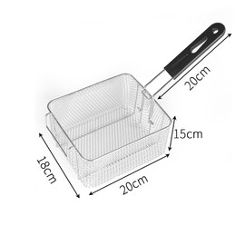 Chip Mini Fry Basket 18-8 Stainless Steel Fryer Basket Strainer Serving Food Presentation Cooking Tools French Fries Basket Large Capacity Home Commercial Use ((20*18*10cm)