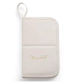 Pro Glam Makeup Brush Organizer – Foldable PVC & PU Travel Case for Brushes – Elegant White Pouch with Zipper