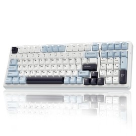 AULA AULA F99 Wireless Mechanical Keyboard, Hot Swappable Custom Keyboard,Pre-lubed Linear Switches,Gasket Structure,RGB Backlit Gaming Keyboard (Blue&White)