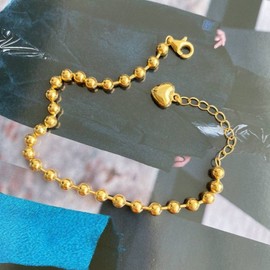 925 silver 18k silver bracelet chubby heart ball bracelet silver / 925실버 18k 은팔찌 통통하트 볼 팔찌 실버(Silver)