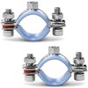 AKIHISA 2 Pcs 304 Stainless Steel Pipe Supports, Wall Mount