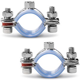 AKIHISA 2 Pcs 304 Stainless Steel Pipe Supports, Wall Mount Ceiling Mount Pipe Hanger, Pipe Holder for OD Pipe 38-40MM
