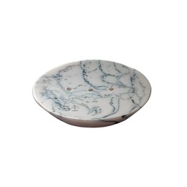 Ajuny Soap Dish, Resin Soap Tray Holder Marble Look Non-Slip Self Draining Soap Dish Soap Saver Container Box for Shower Bar Bathroom Kitchen Sink Easy Clean