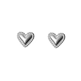 Kokoma Tiny Heart Stud Earrings 925 Sterling Silver for Women Girls Hypoallergenic 20g Mini Love Heart Cartilage Earrings Tragus Piercing Studs for Sensitive Ears (Silver)