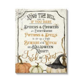 Stupell Industries Vintage Trick or Treat Sign Canvas Wall Art by Deane Beesley