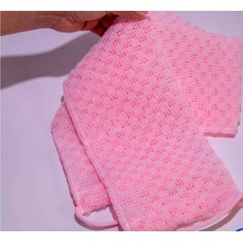 Pretty N' Pink Body Scrubber, Extended Length with Handles, Deep Cleansing Exfoliating Cloth, Durable