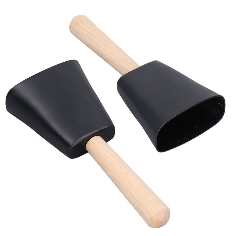 Wooden Handle Steel Cowbell Noise Maker Early Education Percussion Musical
