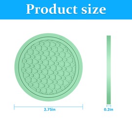 Mandark 4PCS Car Cup Holder Coasters, 2.75 Inch Non-Slip Insert Water Bottle Holder Pads, Dustproof Automotive Interior Accessories Mat, Universal for Vehicles, Trucks, RVs and More (Light Green)