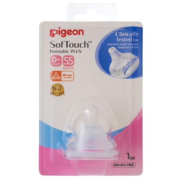 Pigeon SofTouch Peristaltic PLUS Teat - 0+ Months (SS)