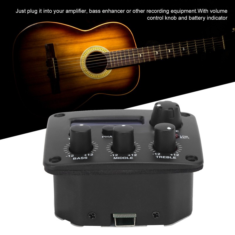 EQ Pickup 3Band AntiInterference Instrument Accessories for Folk Classical Guitar