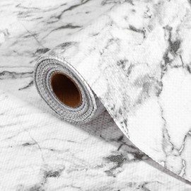 2 Rolls 12in x 20 Ft Cabinet Drawer and Shelf Liner: Non-Slip Shelf Liners, White Marble Pattern Waterproof Bathroom Refrigerator Drawer Liner Cupboard Liner for Kitchen Cabinets,Cookware and Dishware
