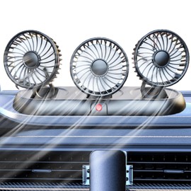 Fan for Car - Three-head Dashboard Fan Portable | 3 Adjustable Wind Speeds, Electric Hot Weather Cooling Device for Trucks