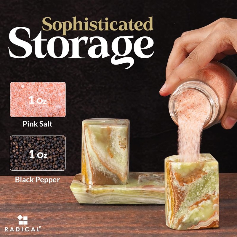 Radicaln Marble Salt & Pepper Shakers Set – 2.5" Green