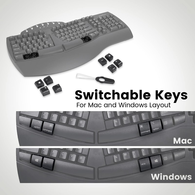 Perixx Perixx Periboard-612B Wireless Ergonomic Split Keyboard with Dual Mode