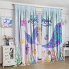 Mermaid Tail Curtains Girls Kids Fish Rainbow Pink Blue Purple