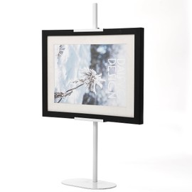 Ironlux Adjustable Tabletop Easel Stand - Up to 28" Height, Metal Easel Stands for Sign, White Modern Picture Easels for Display, Heavy Duty Easels with Base for Art Paintings Photos