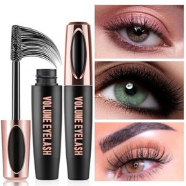 3 PCS 4D Silk Fiber Lash Mascara Waterproof Mascara Eyelash Extension Thicker Voluminous Eyelashes, Smudge-proof, Long-Lasting, Dramatic Extension, Sm