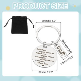 PATIKIL Graduation Keychain, College Graduation Inspirational Presents Tag Creative Key Rings DIY Creation Key Chain, Silver