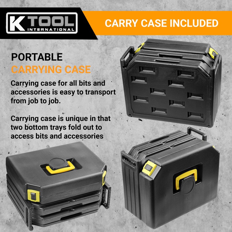 K Tool International 10330 Automotive Plastic/Steel/Wood Premium Drill Bit/Accessory Set