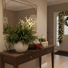 16 Pack Real Touch Norfolk Pine Branches – 18" Artificial Pine Stems for Christmas Decor, Faux Greenery Picks for DIY Wreaths, Garlands, Vase Arrangements, Holiday Indoor & Outdoor Decorations