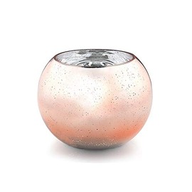 WGV Bowl Glass Vase, Diameter 8", Height 6", Open Width 5", (Multiple Choices) Rose Gold with Spot Bubble Planter Terrarium for Wedding Event Home Decor, 1 Piece (VBW0008RGS)