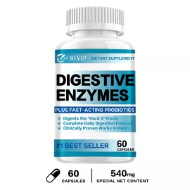 Digestive Enzymes - Prebiotic & Probiotics - Gas, Constipation & Bloating Relief