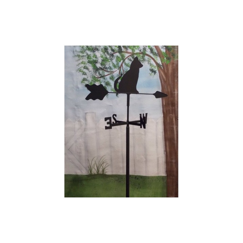 Cat Garden Style Weathervane Wrought Iron